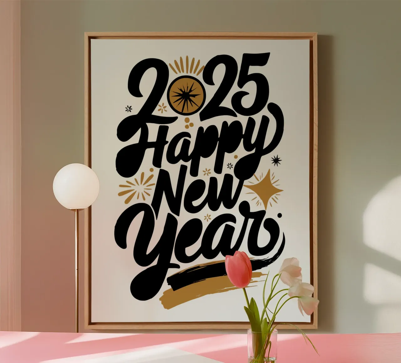 2025 Happy New Year tela con Cornice a cassetta da edsonramosart