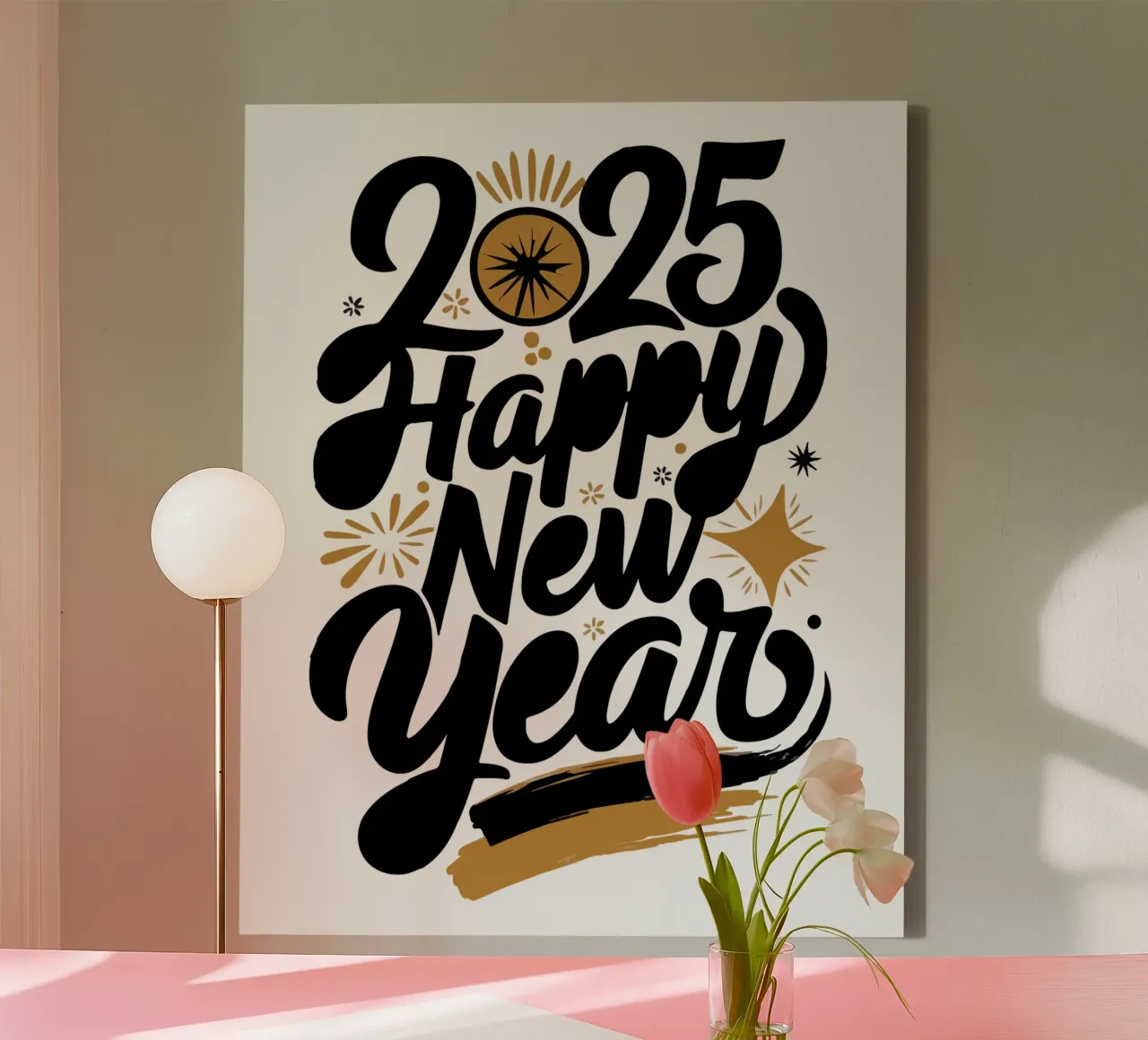 2025 Happy New Year tela con Cornice a cassetta da edsonramosart
