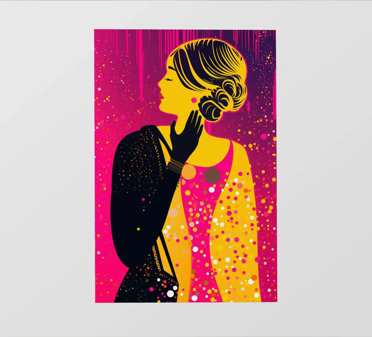 Neon moderno Klimt a pois Pop Art Donna telo in pvc da Autofocus