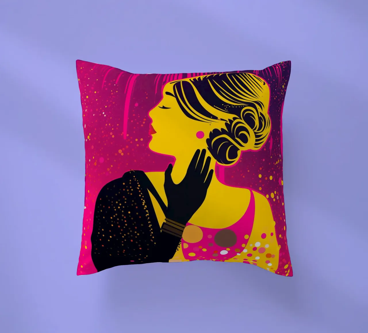 Neon moderno Klimt a pois Pop Art Donna cuscino da Autofocus