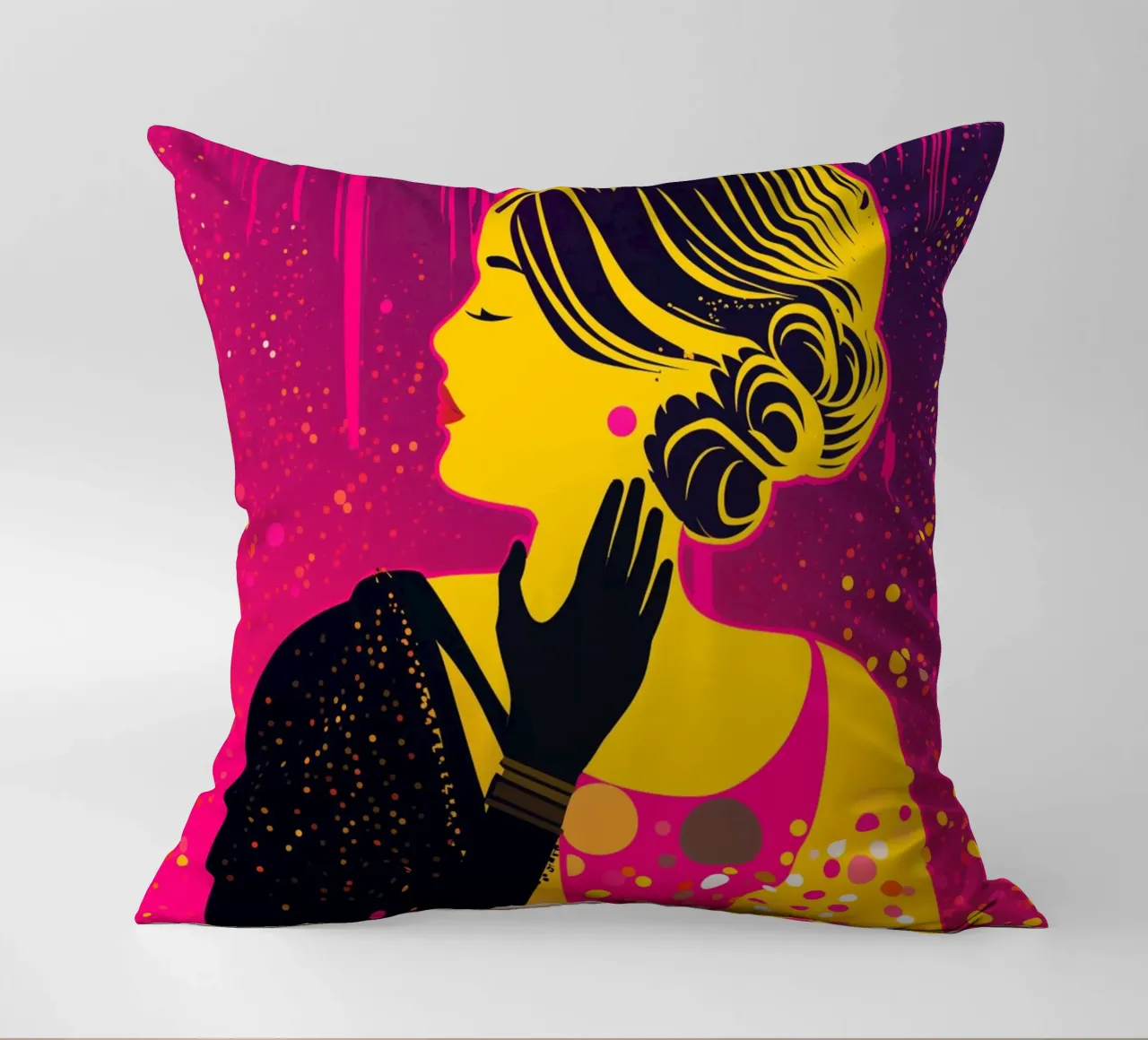 Neon moderno Klimt a pois Pop Art Donna cuscino da Autofocus