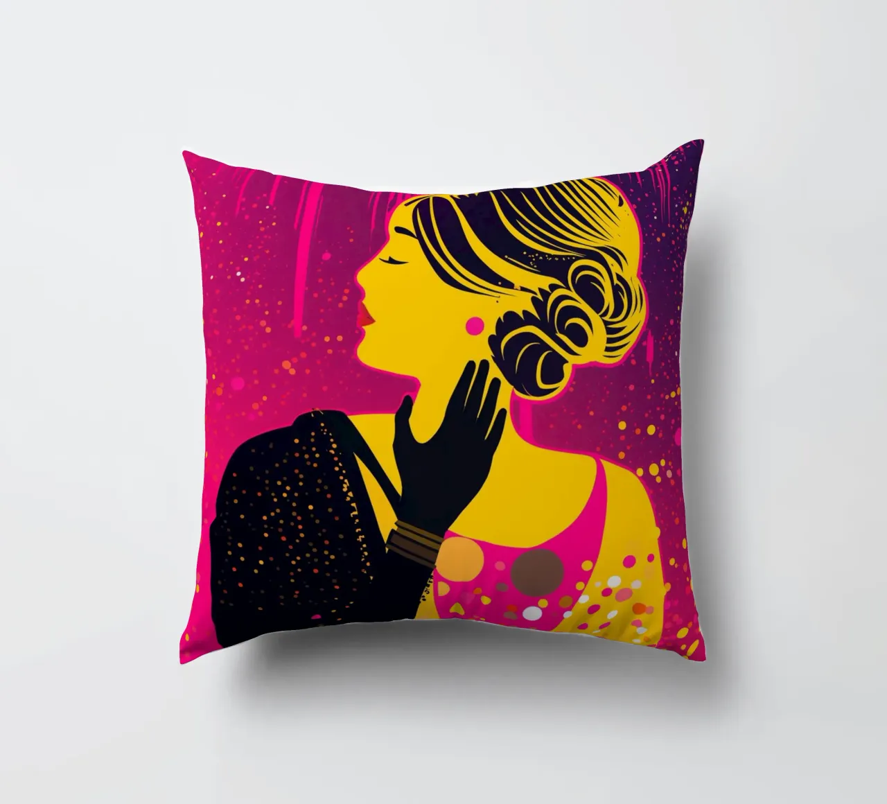 Neon moderno Klimt a pois Pop Art Donna cuscino da Autofocus