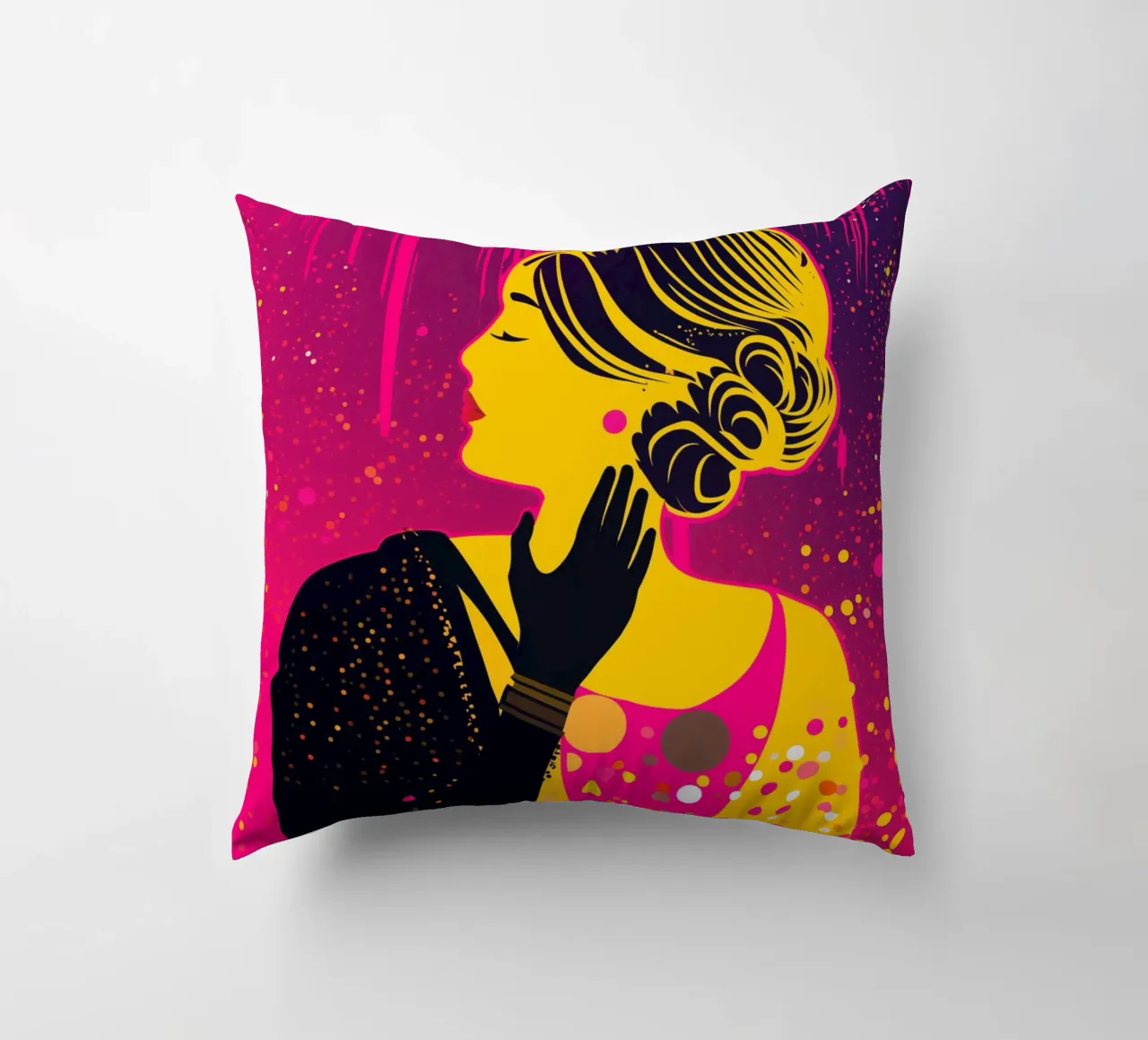 Neon moderno Klimt a pois Pop Art Donna cuscino da Autofocus
