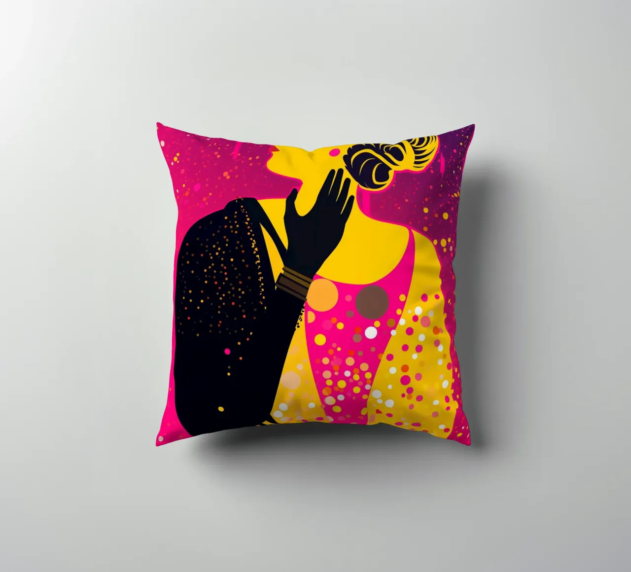 Neon moderno Klimt a pois Pop Art Donna cuscino da Autofocus