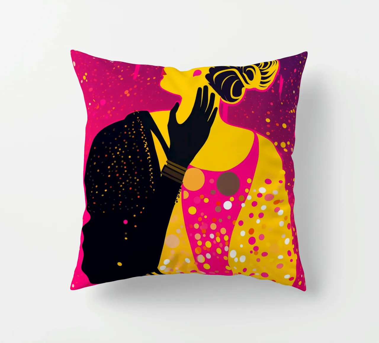 Neon moderno Klimt a pois Pop Art Donna cuscino da Autofocus