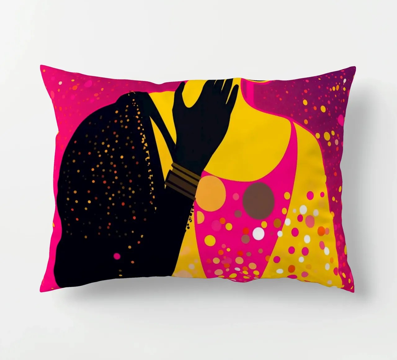 Neon moderno Klimt a pois Pop Art Donna cuscino da Autofocus