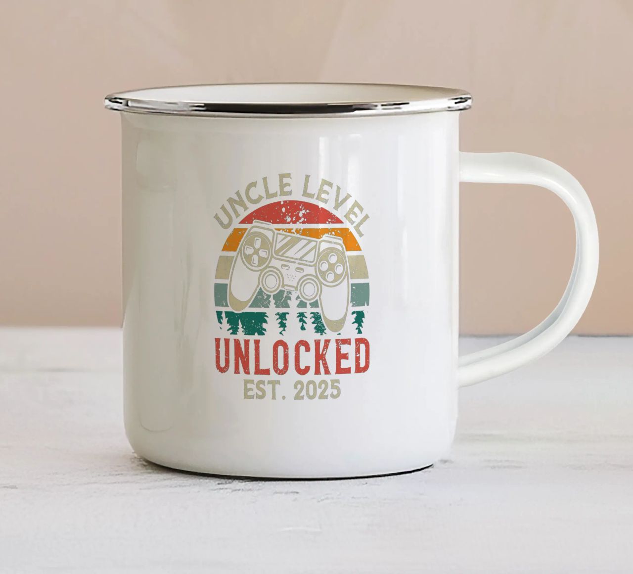 Uncle Level Unlocked Est. 2025 tazza in smalto da edsonramosart