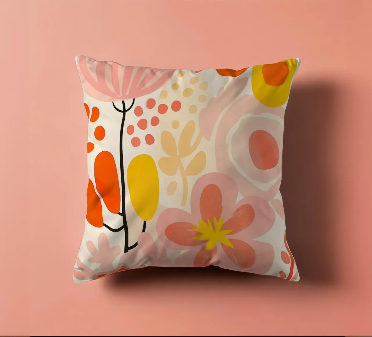 The lightness of being in summer | Floral pattern decorative cushion by Autofocus