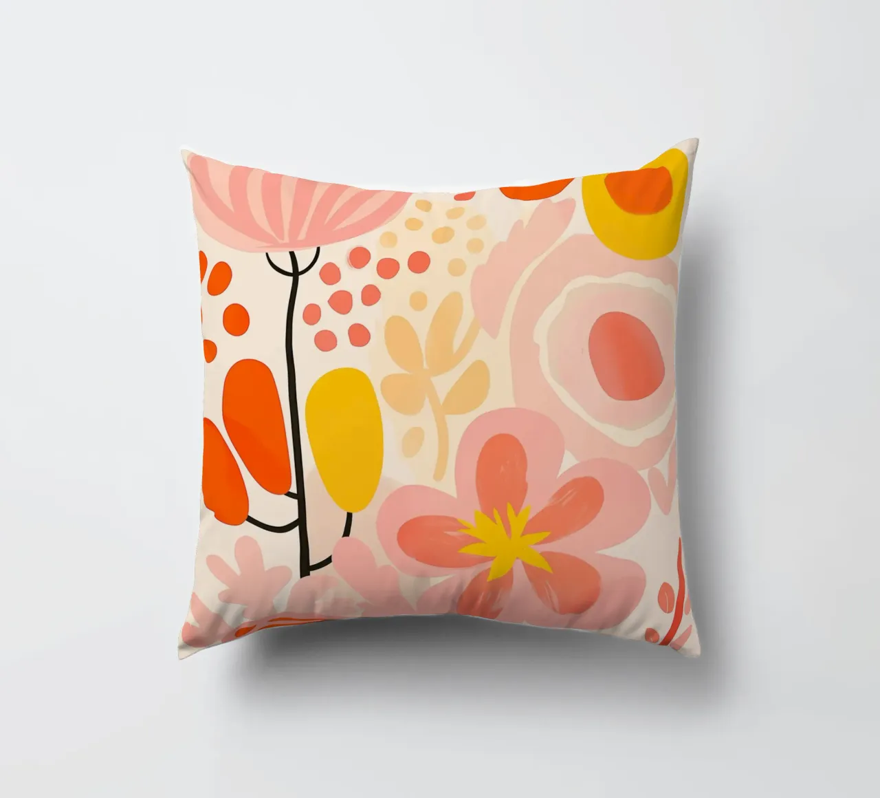 The lightness of being in summer | Floral pattern decorative cushion by Autofocus
