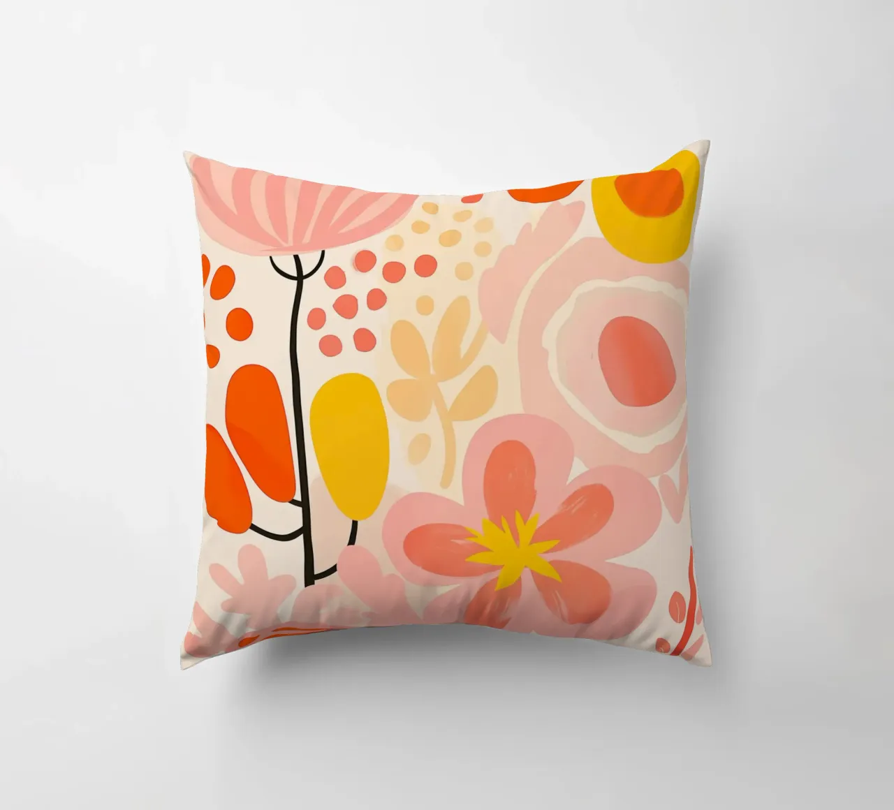 The lightness of being in summer | Floral pattern decorative cushion by Autofocus