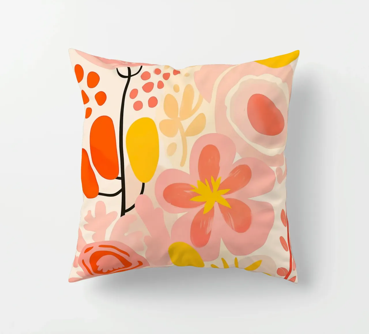 The lightness of being in summer | Floral pattern decorative cushion by Autofocus