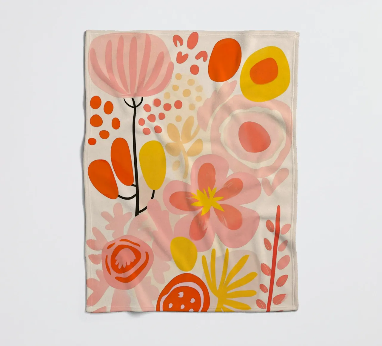 The lightness of being in summer | Floral pattern fleece blanket by Autofocus
