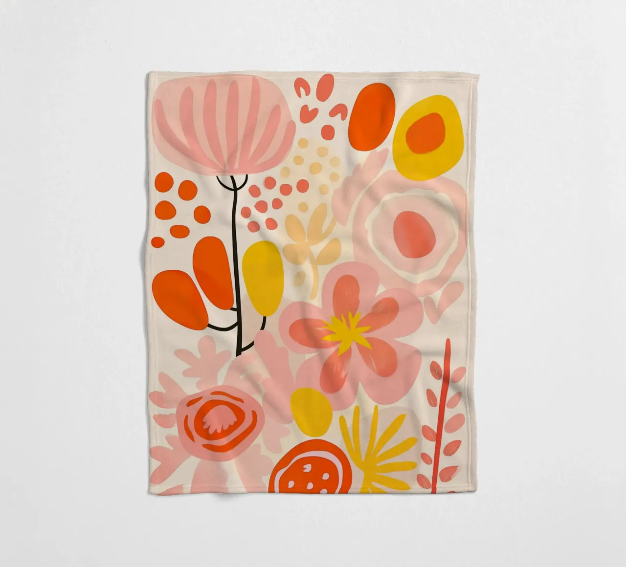 The lightness of being in summer | Floral pattern fleece blanket by Autofocus
