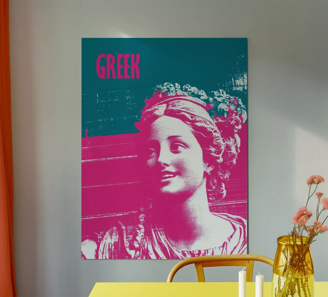 Poster di viaggio greco | La freschezza dell'antichità nell'era digitale poster con telaio in legno da Autofocus