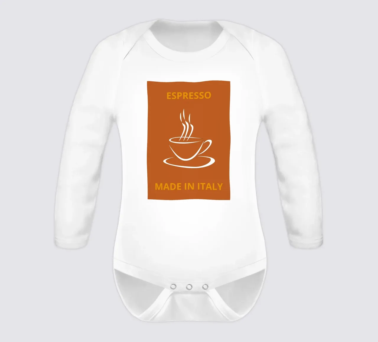 ESPRESSO MADE IN ITALY long-sleeve baby romper by LisaArtes