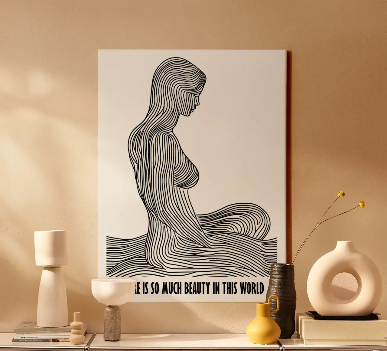There Is So Much Beauty In This World | Female Line Art tela con Cornice a cassetta da Autofocus