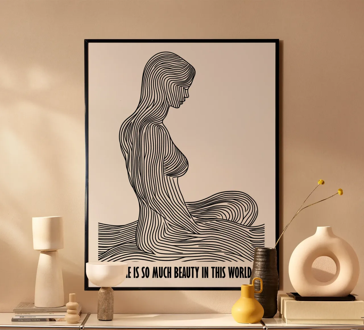 There Is So Much Beauty In This World | Female Line Art poster da Autofocus