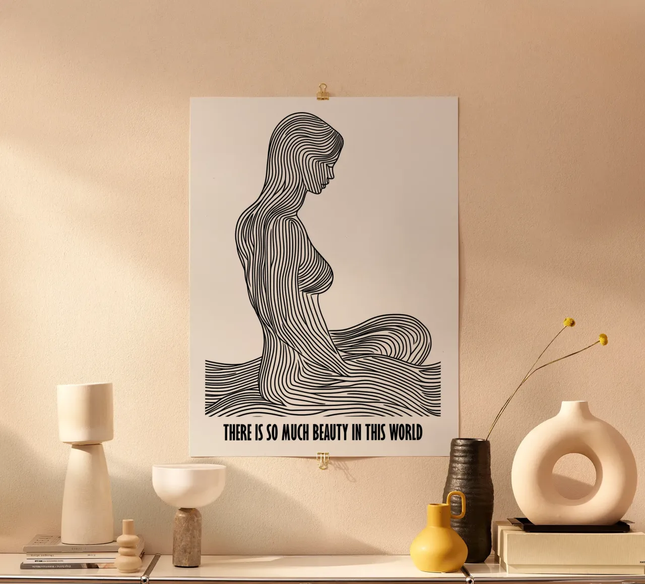 There Is So Much Beauty In This World | Female Line Art poster da Autofocus