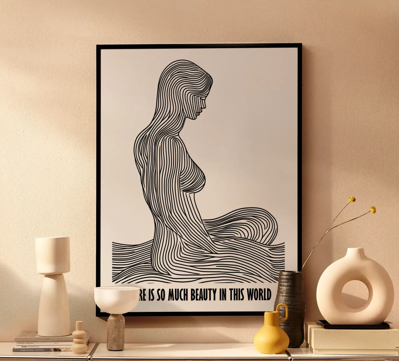 There Is So Much Beauty In This World | Female Line Art poster da Autofocus
