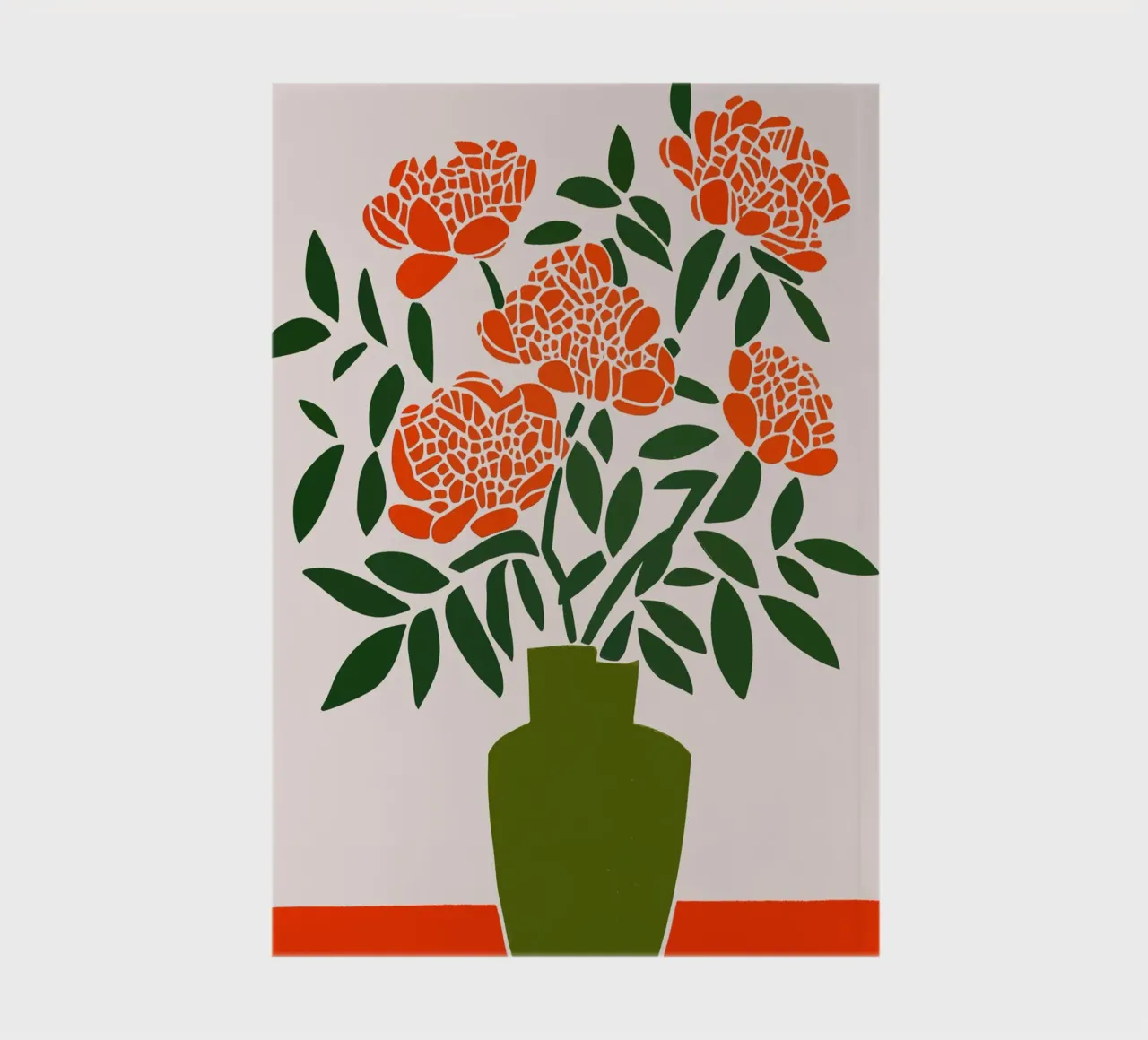 Decorative red-green floral still life notebook by Autofocus