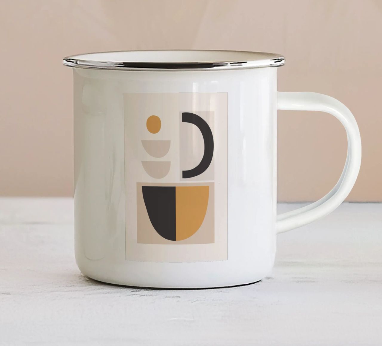 Forme astratte minimali 78 tazza in smalto da ThingDesign