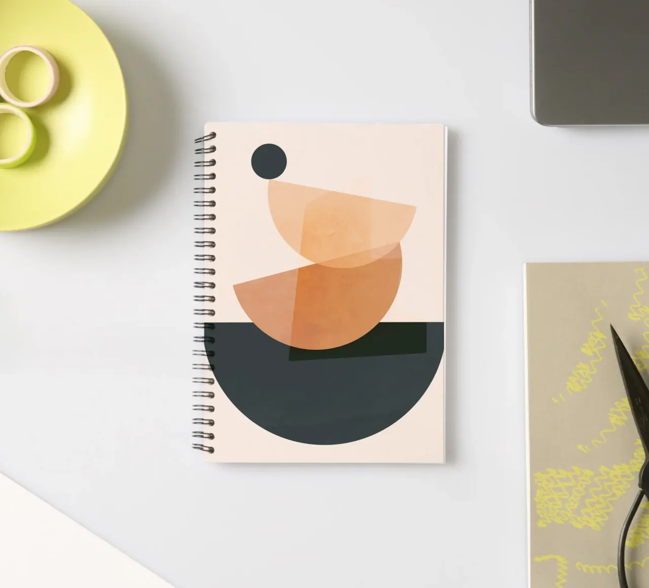 Minimal Abstract Shapes 18 spiral notebook by ThingDesign