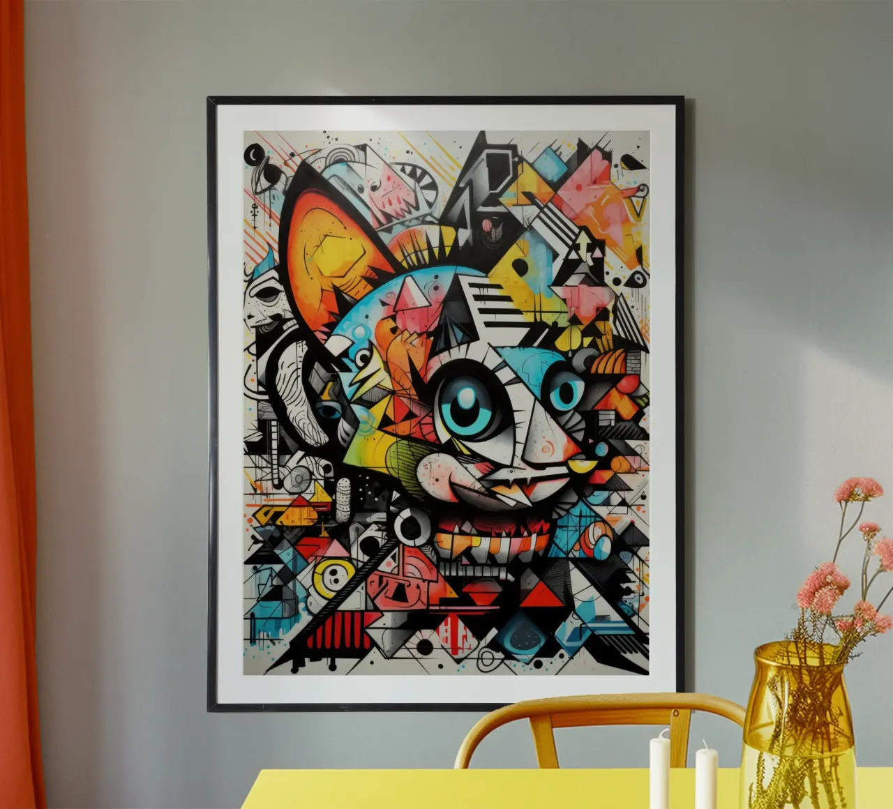 animali graffiti poster con telaio in plastica da Art Digital Visuel