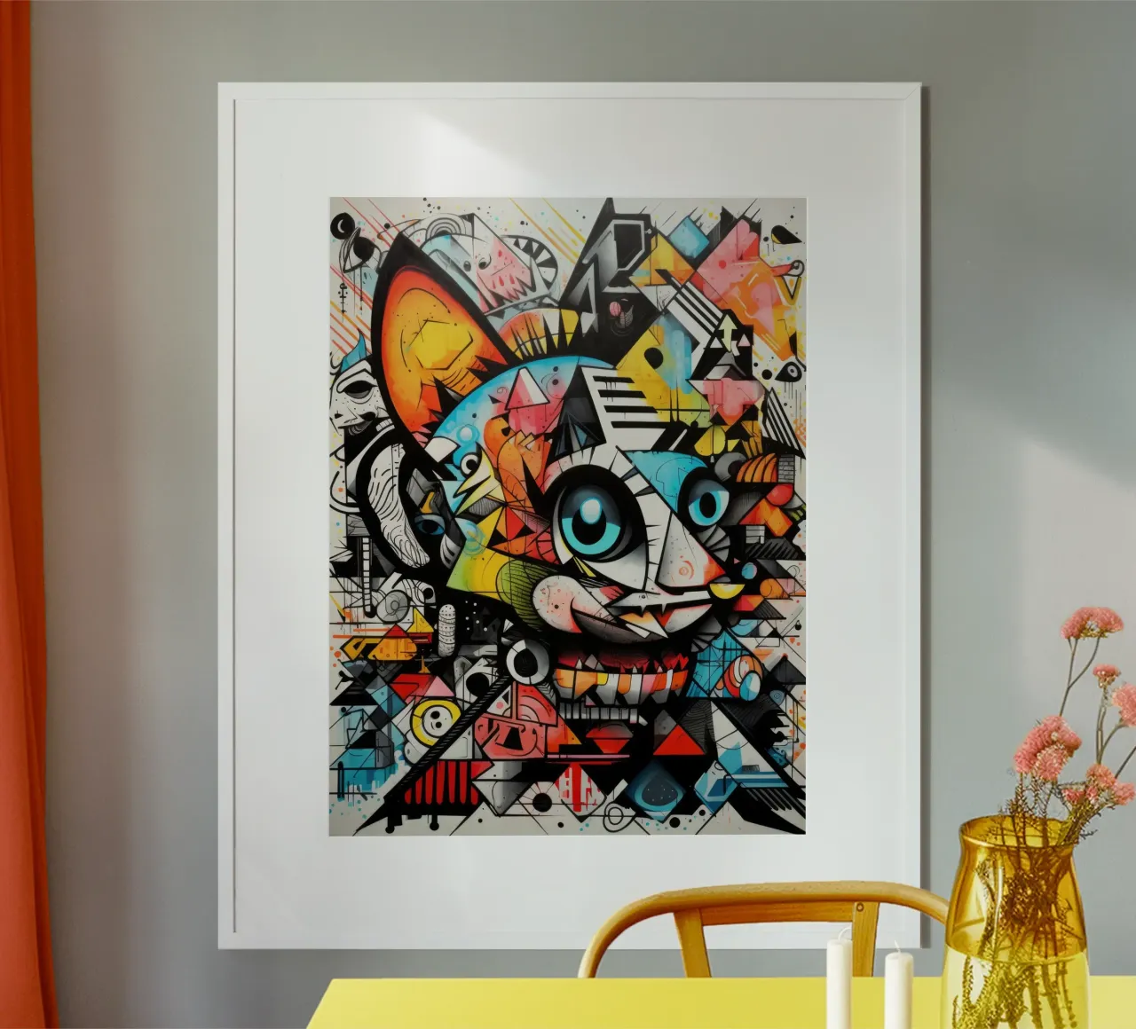 animali graffiti poster con telaio in plastica da Art Digital Visuel