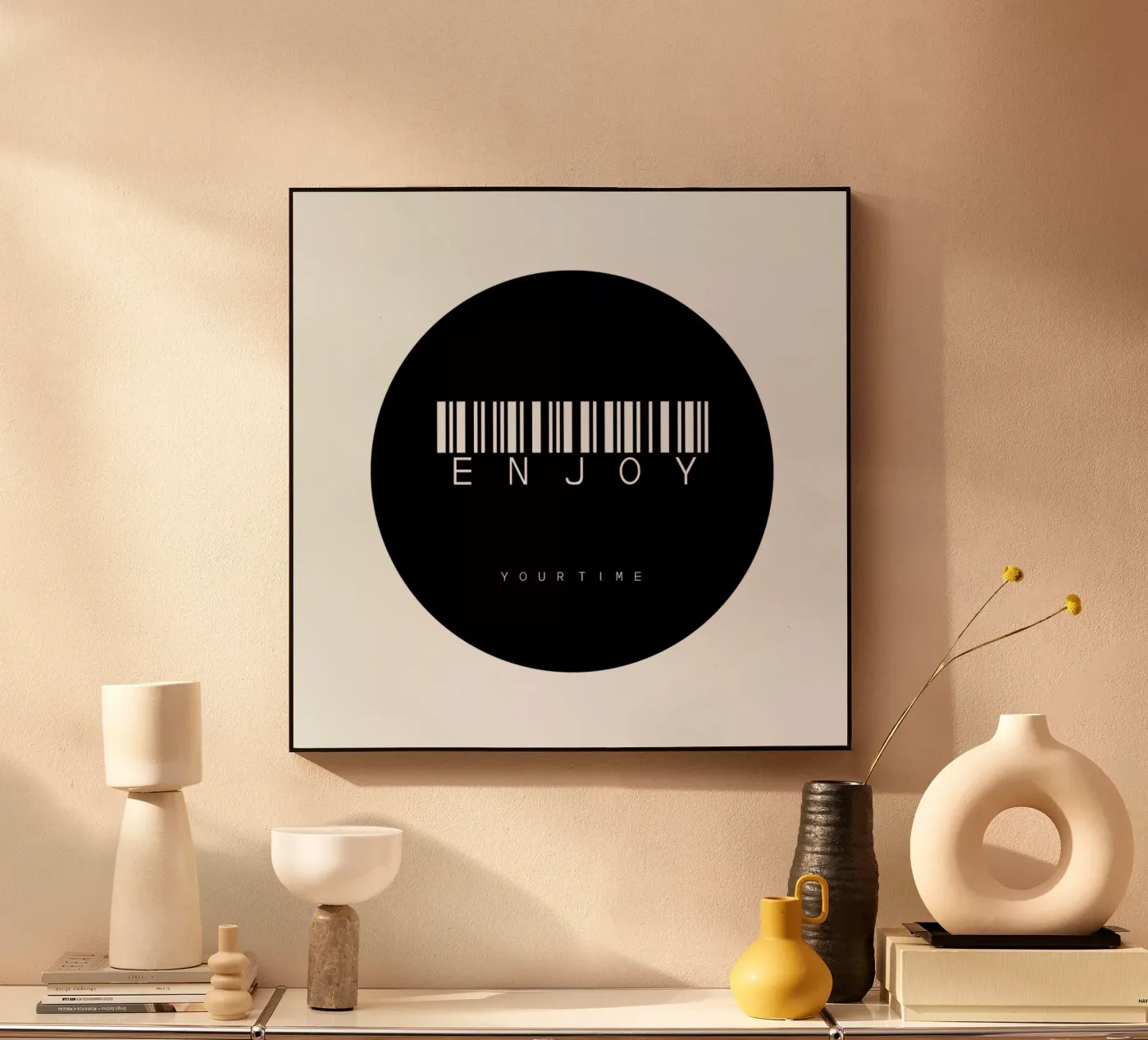 Barcode ENJOY Circle Black plexiglass da WordArt by Steffi