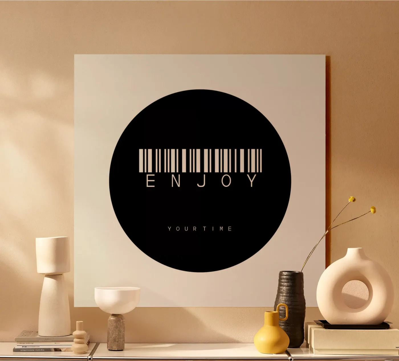 Barcode ENJOY Circle Black plexiglass da WordArt by Steffi
