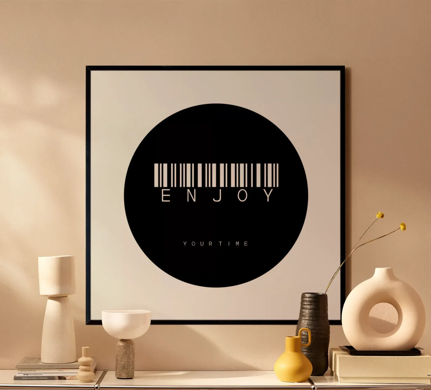 Barcode ENJOY Circle Black poster da WordArt by Steffi