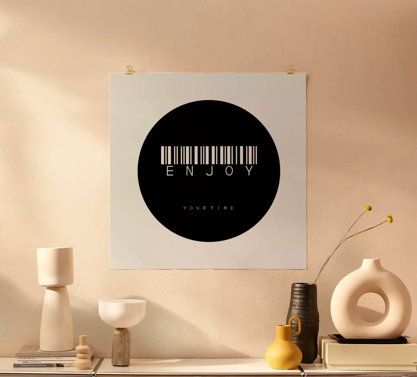 Barcode ENJOY Circle Black poster da WordArt by Steffi