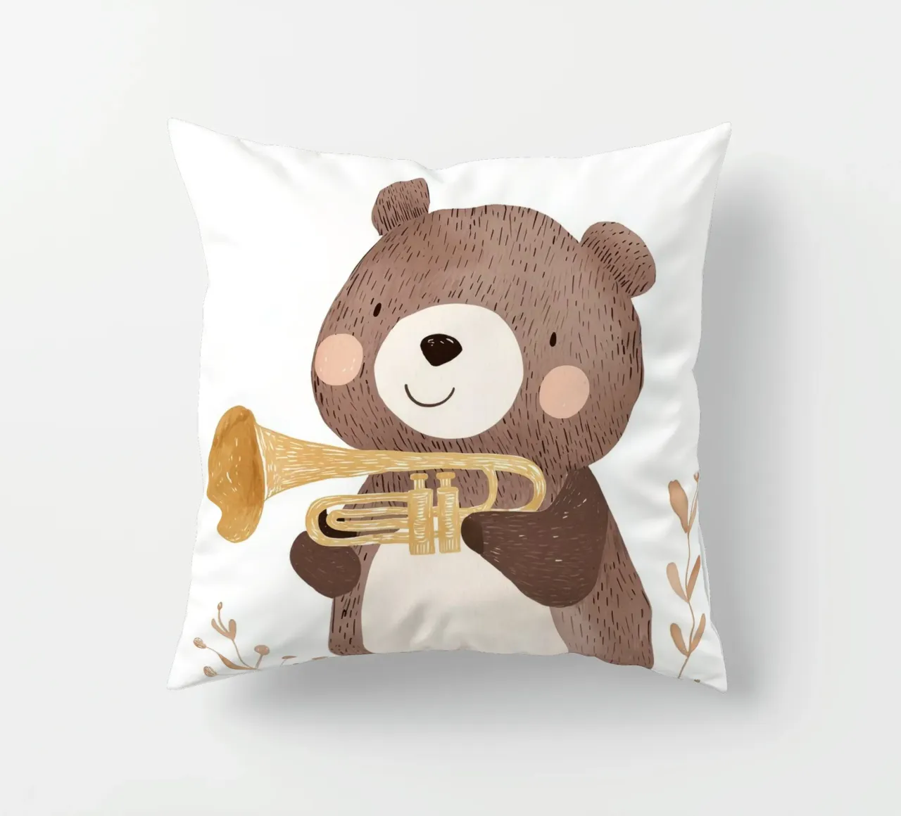 Bear With Trumpet cuscino da treechild