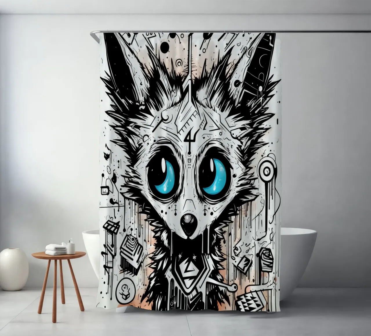 animali graffiti tenda da doccia da Art Digital Visuel