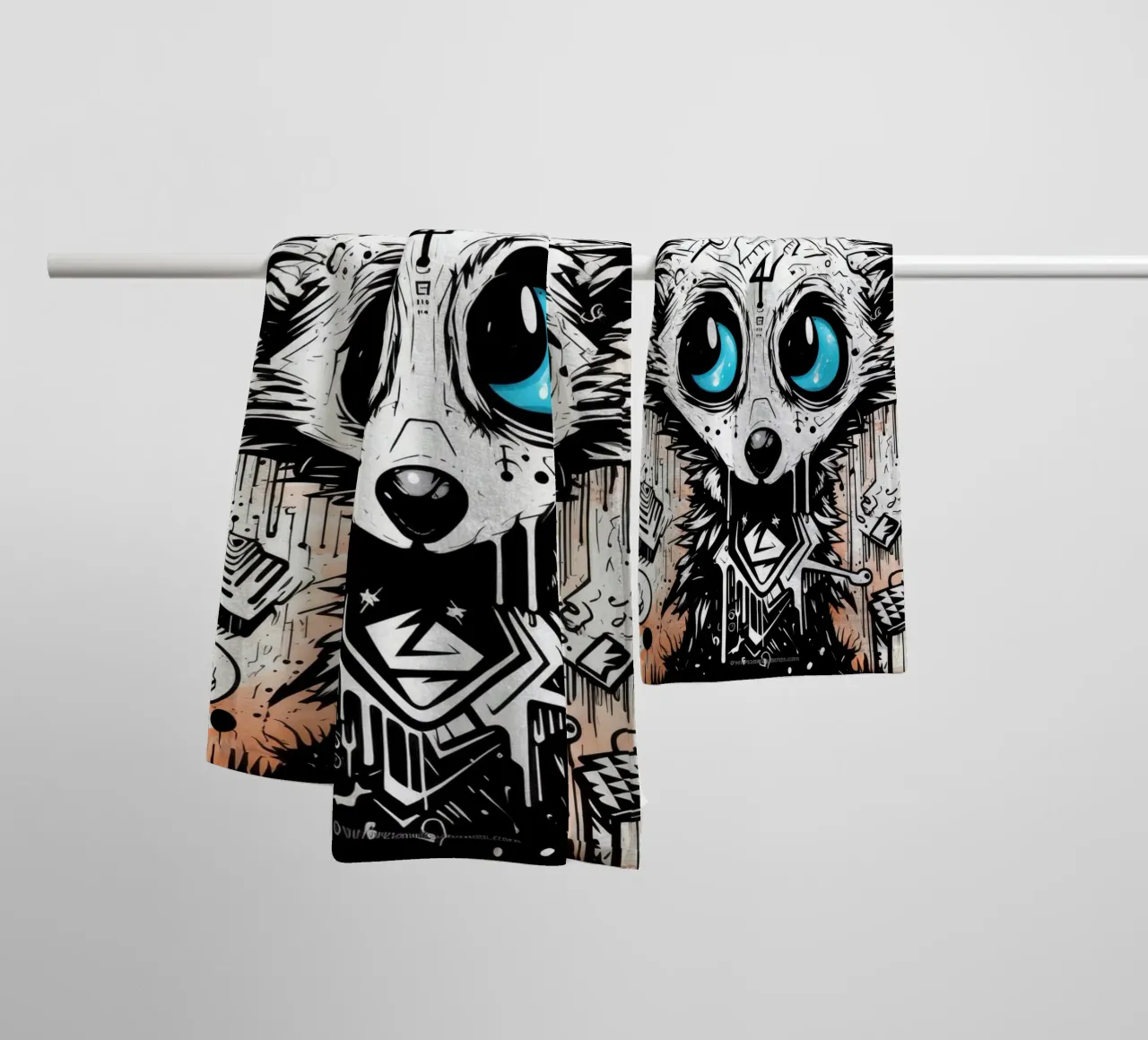 animali graffiti asciugamano da bagno da Art Digital Visuel