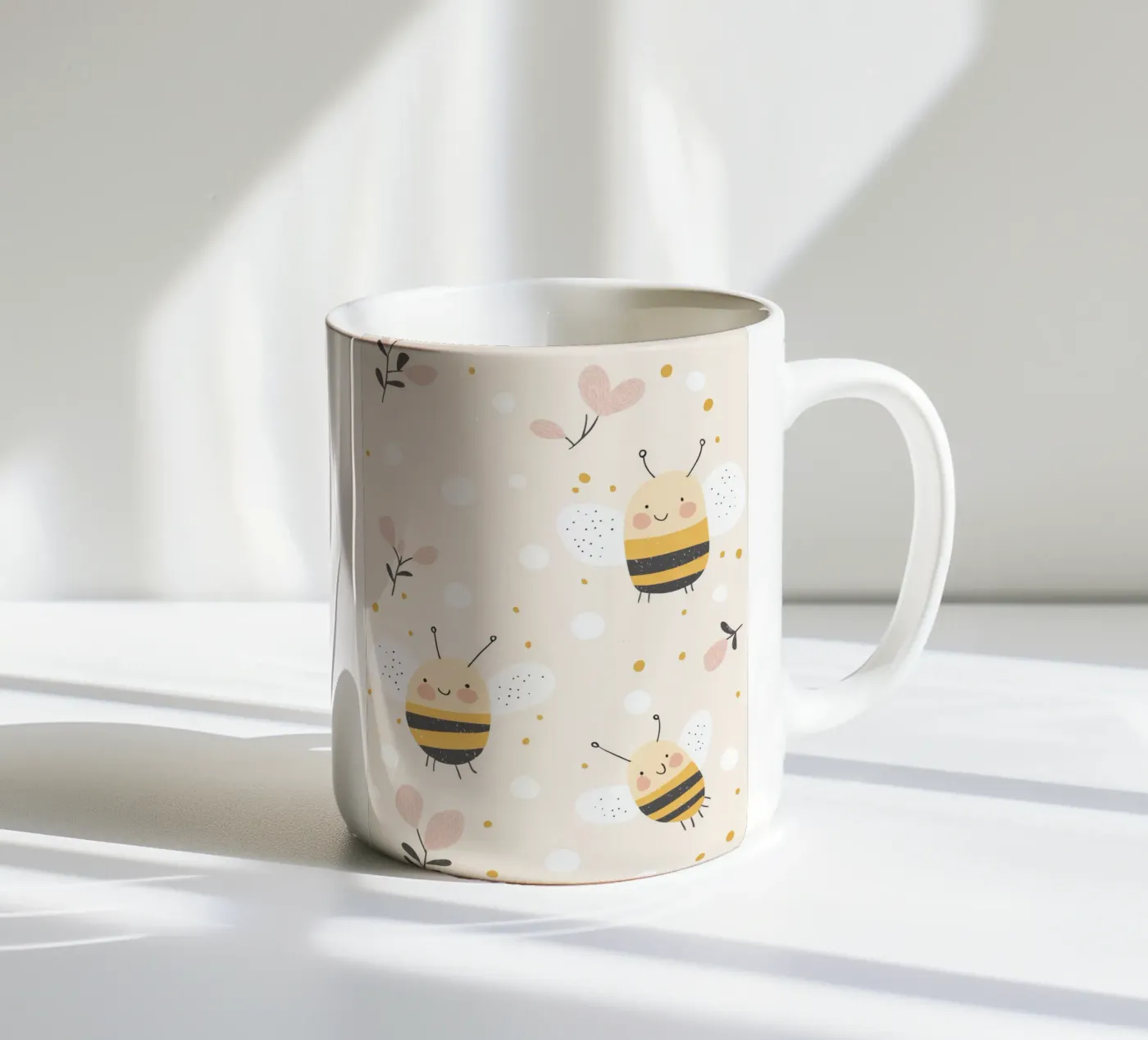 Happy Bees ceramic mug by treechild