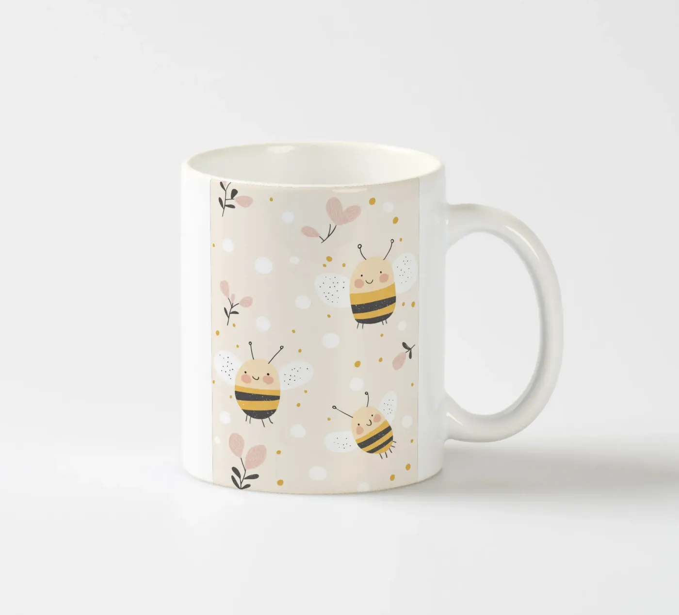 Happy Bees ceramic mug by treechild