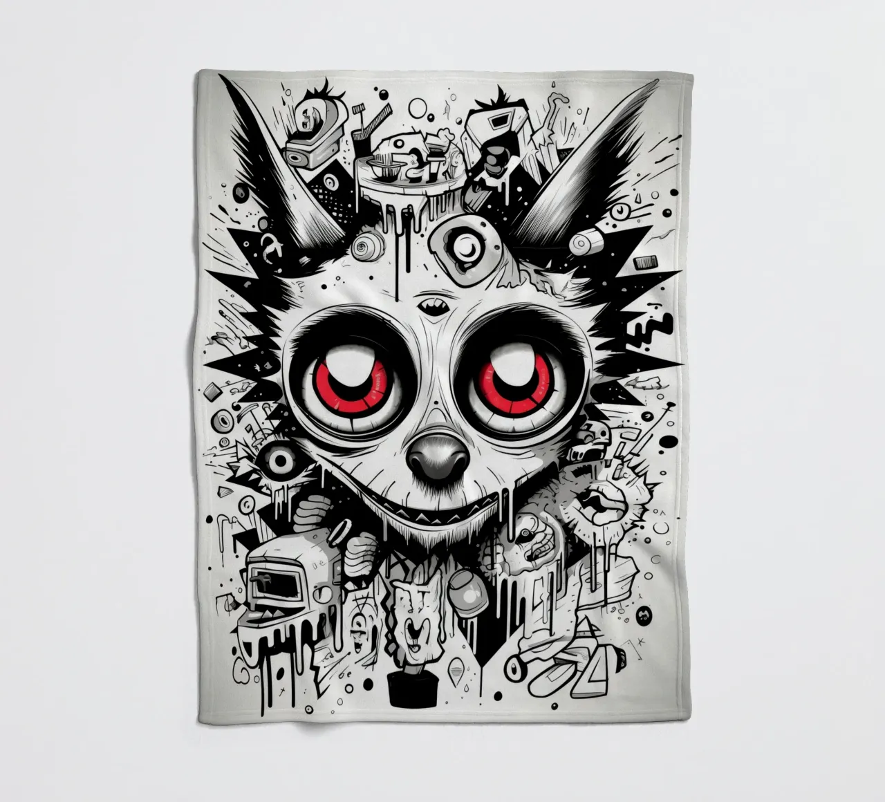 animali graffiti coperta in pile da Art Digital Visuel