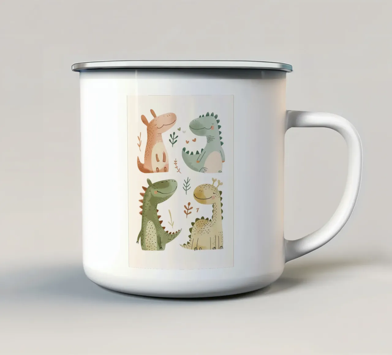 Happy Dinosaurs tazza in smalto da treechild