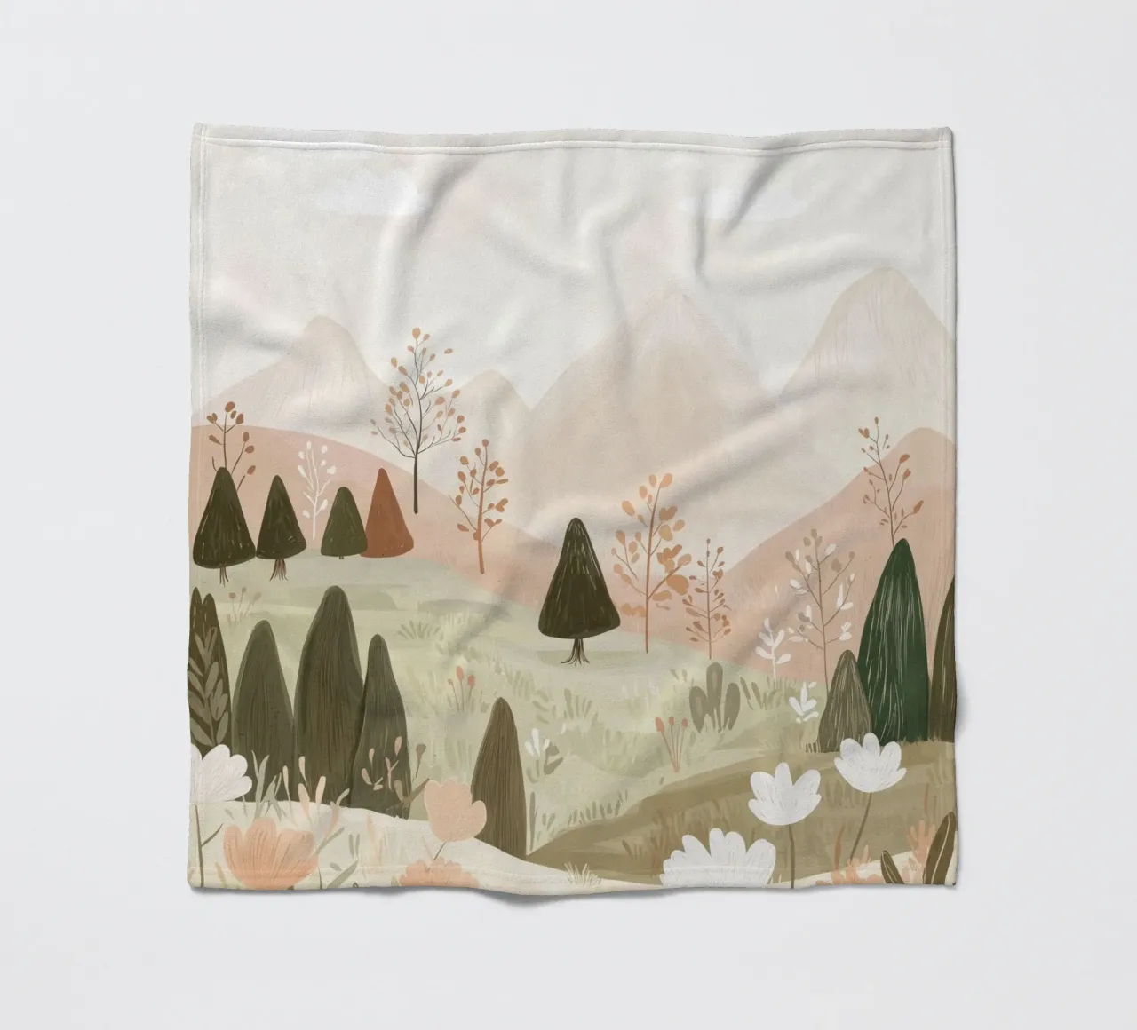 Pastel Landscape fleece blanket by treechild