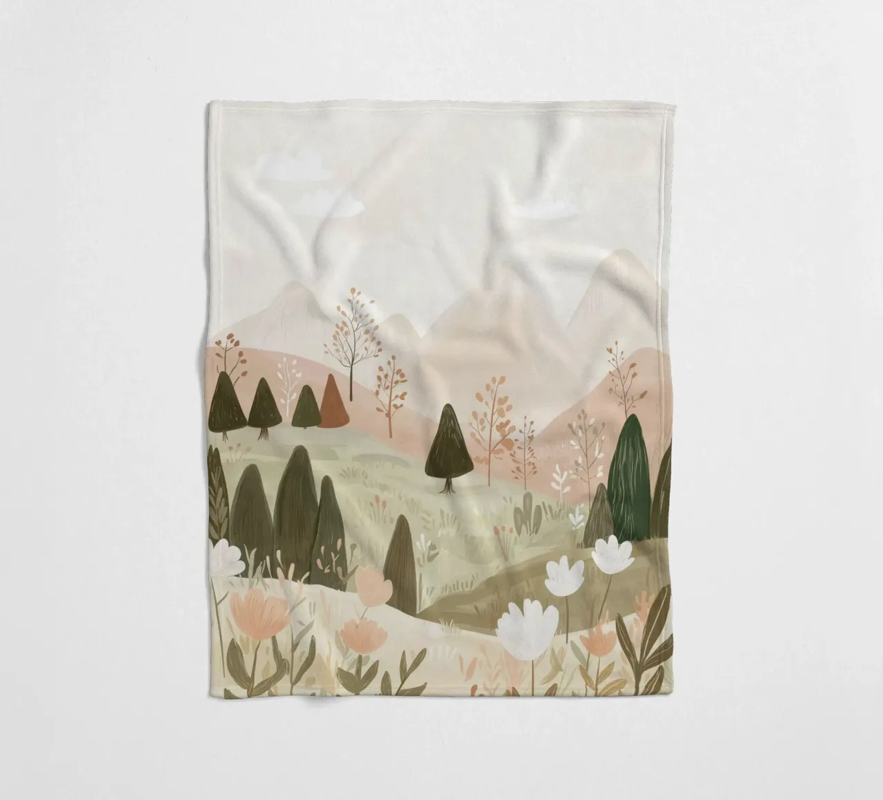 Pastel Landscape fleece blanket by treechild