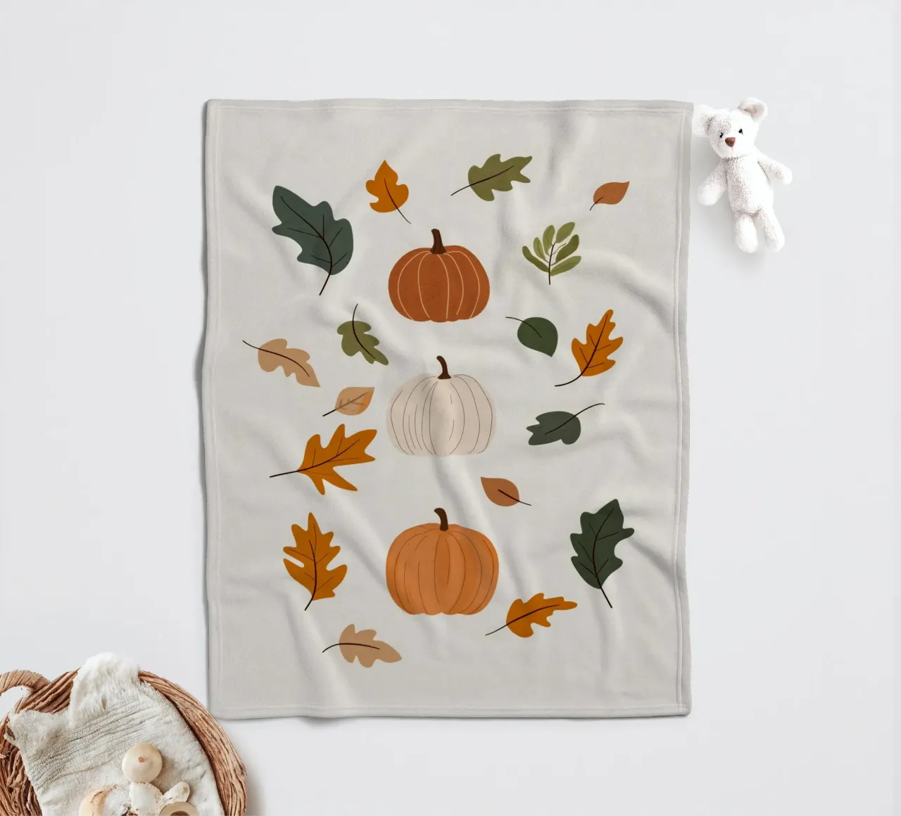 Autumn Pumpkins Fleecedecke von treechild