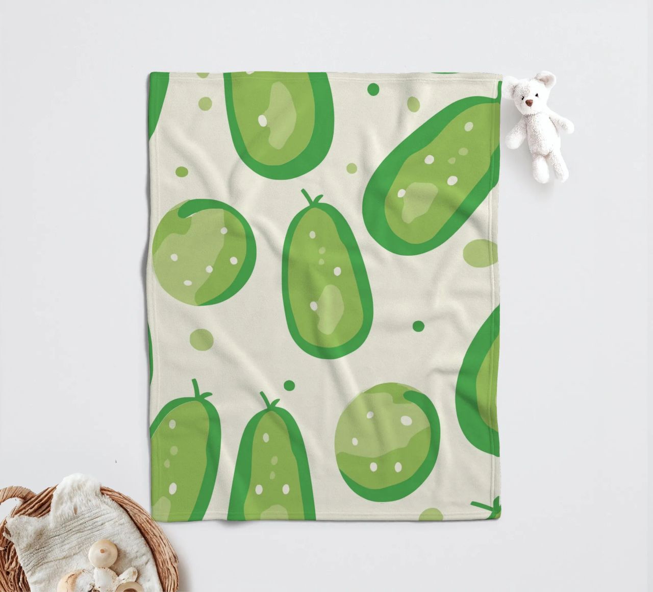 cucumbers fleece blanket by Hey Vincent