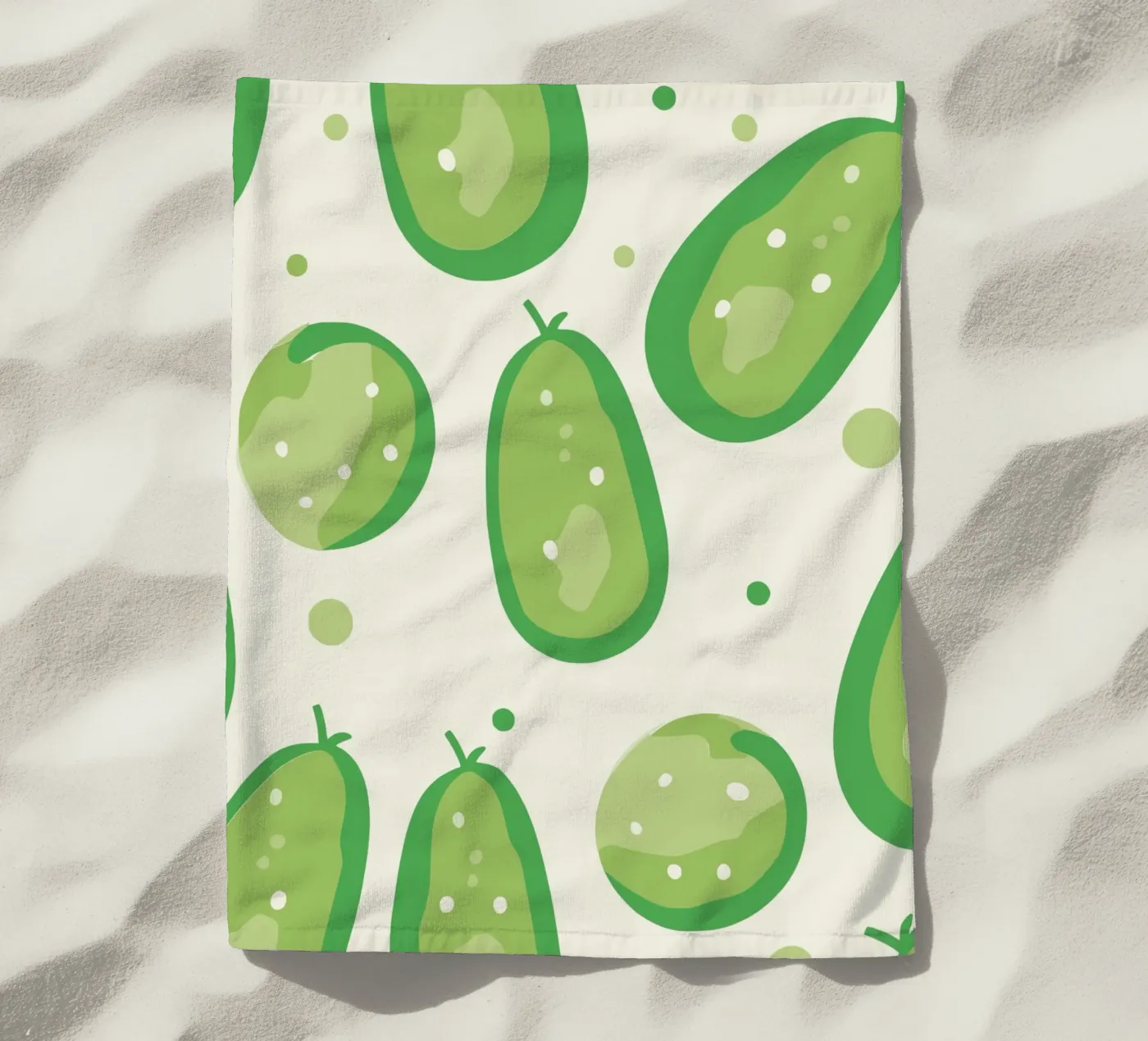 cucumbers beach towel by Hey Vincent