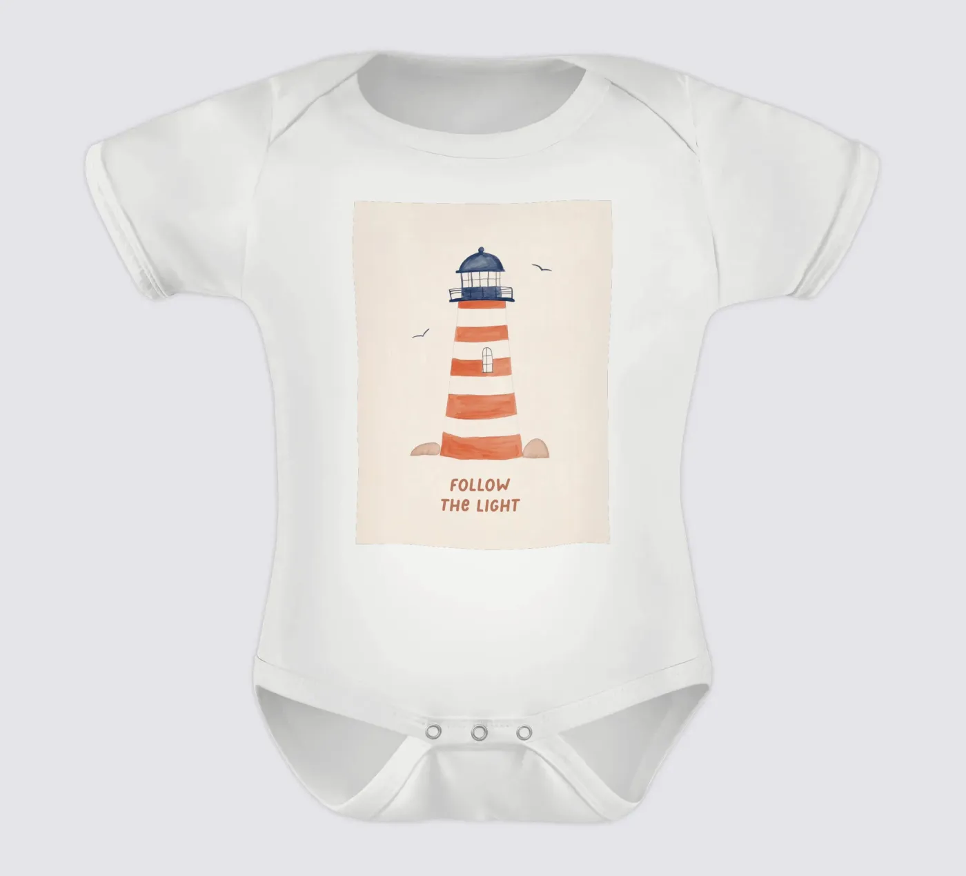 Lighthouse short-sleeve baby romper by treechild