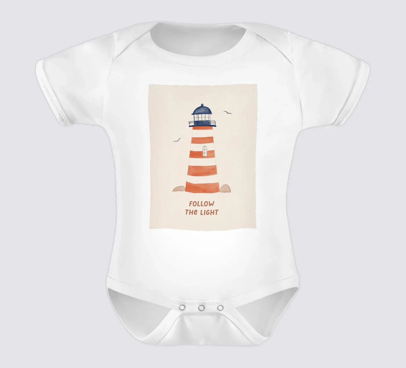 Lighthouse short-sleeve baby romper by treechild