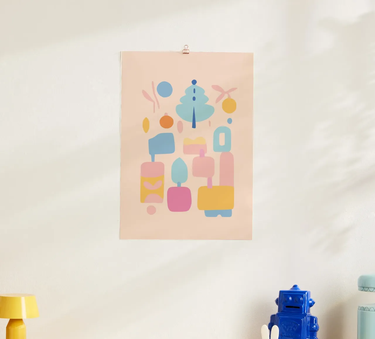 Abstract Pastell poster con telaio in legno da Hey Vincent