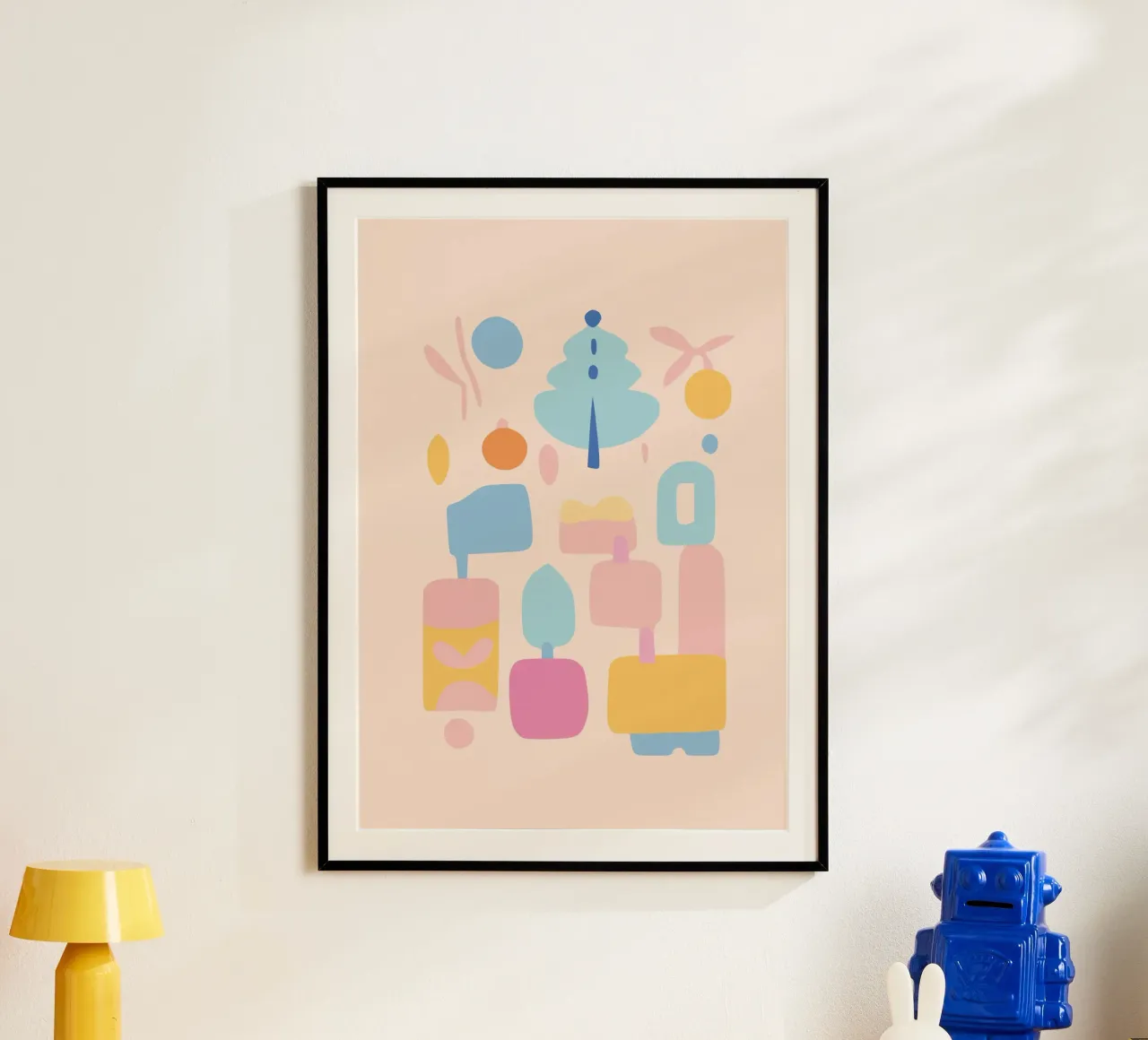 Abstract Pastell poster con telaio in legno da Hey Vincent