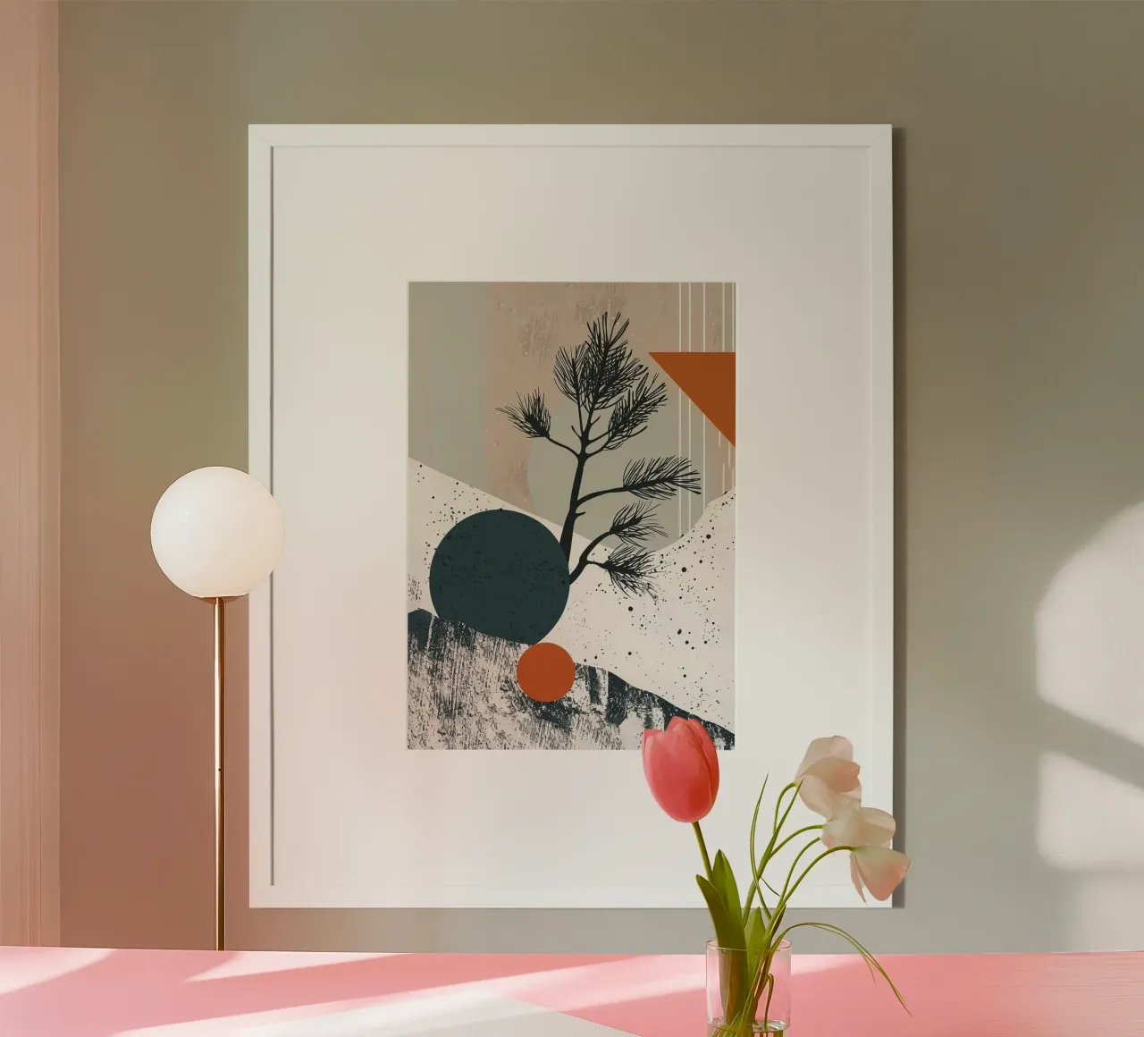 Geometrical Wood poster con telaio in legno da Hey Vincent