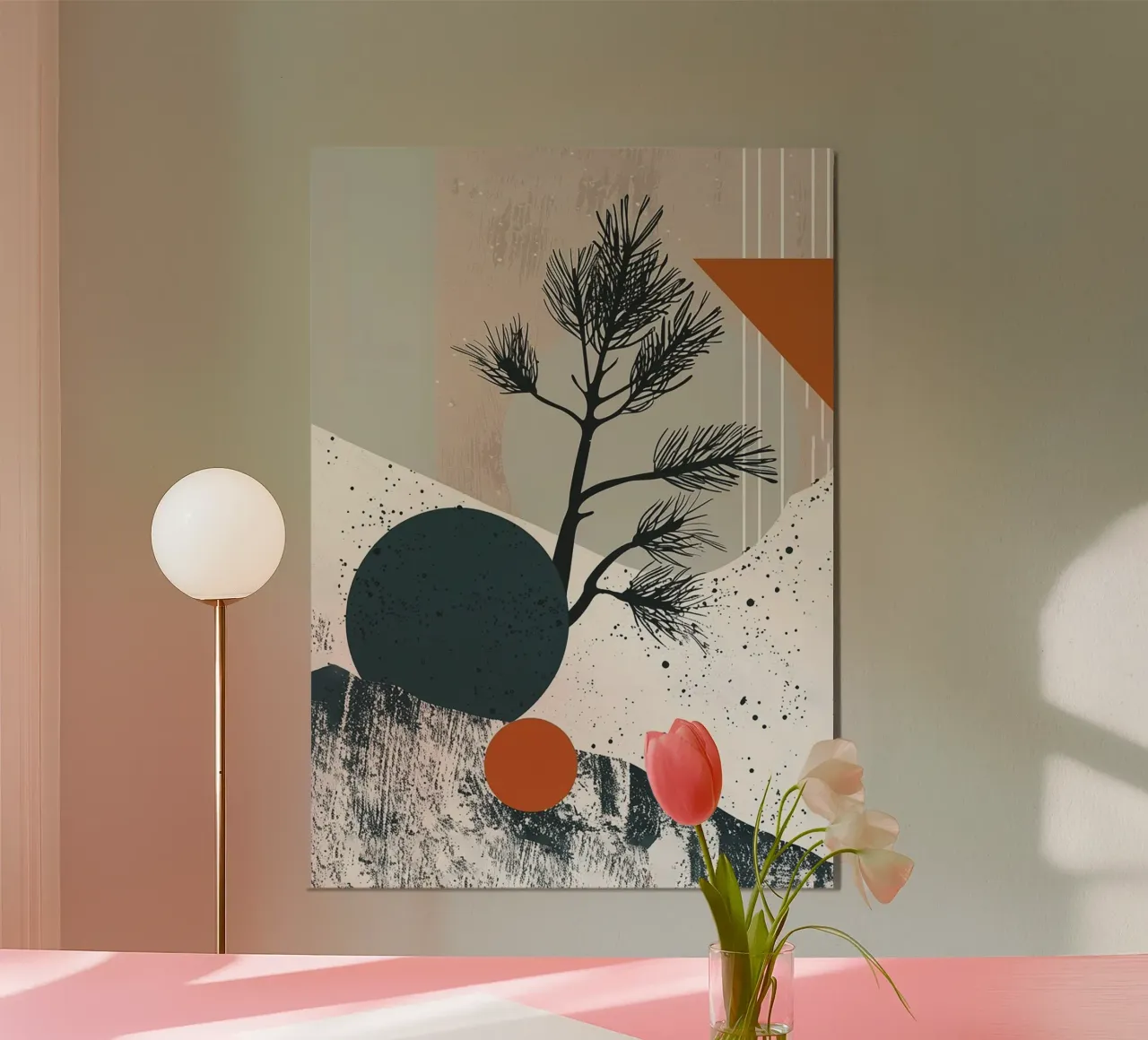 Geometrical Wood poster con telaio in legno da Hey Vincent